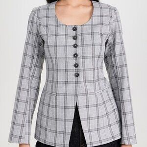 ALIGNE Daphne Scoop Blazer in Check Size 4 NWT